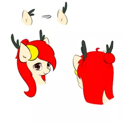 Size: 500x500 | Tagged: safe, artist:jerryenderby, derpibooru import, oc, oc:kina hua, dracony, dragon, eastern dragon, hybrid, longma, pony, antlers, bust, china, doodle, dragon antlers, fangs, hair bun, looking at you, sketch