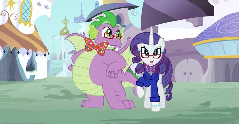 Size: 1280x666 | Tagged: safe, artist:aleximusprime, artist:disneymarvel96, derpibooru import, rarity, spike, canterlot, fat, fat spike, female, male, shipping, sparity, straight