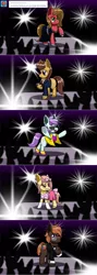 Size: 1000x2824 | Tagged: safe, artist:clouddg, derpibooru import, oc, oc:marigold, oc:melony, oc:pun, oc:rubik, oc:sunshine morning, unofficial characters only, earth pony, pony, ask pun, ask, female, male, mare, stallion, sunglasses