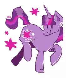 Size: 400x473 | Tagged: safe, artist:lambsskin, derpibooru import, twilight sparkle, pony, unicorn, beady eyes, cute, cutie mark, ear fluff, female, mare, simple background, solo, stars, twiabetes, unicorn twilight, white background