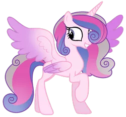 Size: 1024x947 | Tagged: safe, artist:lymamynsay11, derpibooru import, princess cadance, princess flurry heart, alicorn, pony, seraph, seraphicorn, fusion, multiple wings, simple background, solo, transparent background, wings