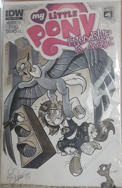 Size: 1987x3072 | Tagged: safe, artist:andypriceart, derpibooru import, oc, oc:ryleigh, ponified, earth pony, pony, unicorn, armpits, bow, city, clothes, comic cover, commission, converse, crossover, dress, female, mare, shoes, spider-man, traditional art, traffic light, vulture (marvel)