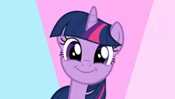 Size: 1920x1080 | Tagged: safe, derpibooru import, screencap, twilight sparkle, twilight sparkle (alicorn), alicorn, pony, amending fences, abstract background, cute, female, looking at you, mare, simple background, smiling, solo, twiabetes