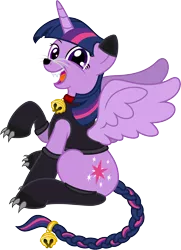 Size: 7232x10000 | Tagged: safe, artist:kysss90, artist:salemcat, derpibooru import, twilight sparkle, twilight sparkle (alicorn), alicorn, cat, pony, bell, bell collar, braided tail, claws, clothes, collar, costume, cute, fangs, female, mare, nightmare night, open mouth, simple background, sitting, smiling, solo, transparent background, twiabetes, twilight cat, vector, whiskers