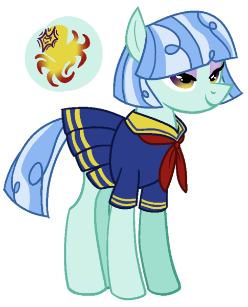 Size: 701x868 | Tagged: safe, artist:eonionic, derpibooru import, oc, oc:hookshoot, earth pony, pony, clothes, dress, female, magical lesbian spawn, mare, offspring, parent:photo finish, parent:sapphire shores, parents:photoshores, simple background, solo, transparent background