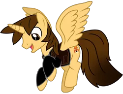 Size: 7296x5582 | Tagged: alicorn, alicorn oc, artist:ejlightning007arts, base used, clothes, derpibooru import, flying, happy, horn, jacket, male, oc, oc:ej, open mouth, safe, simple background, spread wings, stallion, transparent background, unofficial characters only, vector, wings