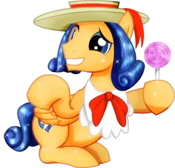 Size: 1600x1538 | Tagged: safe, artist:jucamovi1992, derpibooru import, flash sentry, pegasus, pony, alternate hairstyle, candy, fancy, food, grin, hat, lollipop, male, simple background, smiling, stallion, transparent background