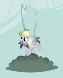 Size: 2446x3000 | Tagged: safe, artist:404compliant, derpibooru import, derpy hooves, pony, the last roundup, .svg available, cloud, high res, i just don't know what went wrong, messy mane, on a cloud, singed, solo, vector