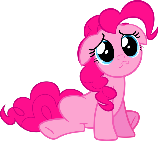 Size: 3000x2669 | Tagged: safe, artist:404compliant, derpibooru import, pinkie pie, pony, a friend in deed, floppy ears, high res, puppy dog eyes, simple background, solo, transparent background, vector