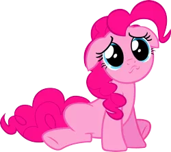 Size: 3000x2669 | Tagged: safe, artist:404compliant, derpibooru import, pinkie pie, pony, a friend in deed, floppy ears, high res, puppy dog eyes, simple background, solo, transparent background, vector