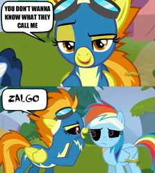 Size: 1279x1436 | Tagged: creepypasta, derpibooru import, dreamy rainbow, exploitable meme, meme, rainbow dash, safe, spitfire, spitfire's nickname, zalgo