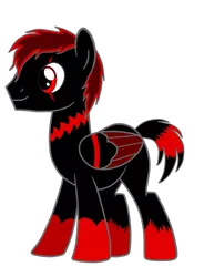 Size: 829x1127 | Tagged: safe, artist:zethbsoul, derpibooru import, oc, oc:zeth b. soul, pegasus, pony, eye scar, red and black mane, red and black oc, red eyes, scar, simple background, transparent background