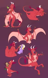 Size: 2490x4001 | Tagged: safe, artist:varwing, derpibooru import, oc, oc:clear, oc:leaflitter, draconequus, dragon, hybrid, pony, unicorn, adopted offspring, baby draconequus, female, interspecies offspring, nail file, offspring, parent:discord, parent:fluttershy, parents:discoshy