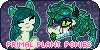 Size: 100x50 | Tagged: safe, artist:unknown-artist99, derpibooru import, oc, unofficial characters only, cow plant pony, monster pony, original species, plant pony, :p, animated, augmented tail, eyes closed, fangs, gif, horn, pixel art, plant, simple background, slit eyes, smiling, tongue out, transparent background