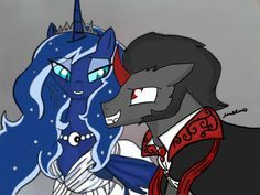 Size: 236x177 | Tagged: artist:lunaofficial, crossover, derpibooru import, dracula, female, king sombra, lumbra, male, princess luna, safe, shipping, straight, vampire, vampony