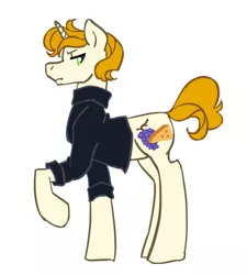 Size: 1280x1420 | Tagged: safe, artist:technicolor6457, derpibooru import, oc, oc:camembert bordeaux, unofficial characters only, pony, unicorn, horn, male, offspring, parent:cheese sandwich, parent:rarity, parents:cheesity, stallion, unicorn oc