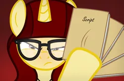 Size: 2538x1661 | Tagged: safe, artist:darbypop1, derpibooru import, oc, oc:aria, pony, unicorn, female, glasses, mare, solo