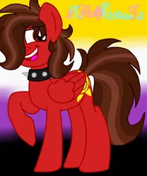 Size: 1024x1229 | Tagged: safe, artist:xxfluffypachirisuxx, derpibooru import, oc, oc:happy days, pegasus, pony, choker, female, mare, solo, spiked choker