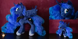 Size: 2000x997 | Tagged: safe, artist:essorille, derpibooru import, princess luna, pony, irl, photo, plushie, solo