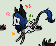 Size: 192x157 | Tagged: safe, artist:glitterring, derpibooru import, oc, unofficial characters only, earth pony, pony, chibi, earth pony oc, female, hoof fluff, leonine tail, mare, simple background, skull