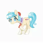 Size: 2048x2048 | Tagged: safe, artist:pfeffaroo, derpibooru import, coco pommel, earth pony, pony, clothes, hair accessory, necktie, socks, solo