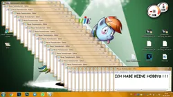 Size: 1366x768 | Tagged: amidashie, artist:alexskleinewelt, artist:tobibrocki, derpibooru import, desktop, german, german text, icon, microsoft, notepad, pegasus, rainbow dash, safe, windows, windows 7