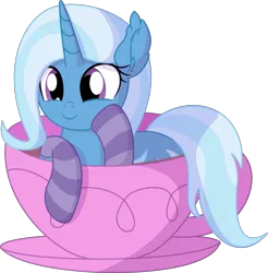 Size: 6581x6679 | Tagged: safe, artist:cyanlightning, derpibooru import, trixie, pony, unicorn, .svg available, absurd resolution, clothes, cup, cup of pony, cute, diatrixes, female, mare, micro, pony in a cup, simple background, socks, solo, striped socks, teacup, that pony sure does love teacups, transparent background, vector