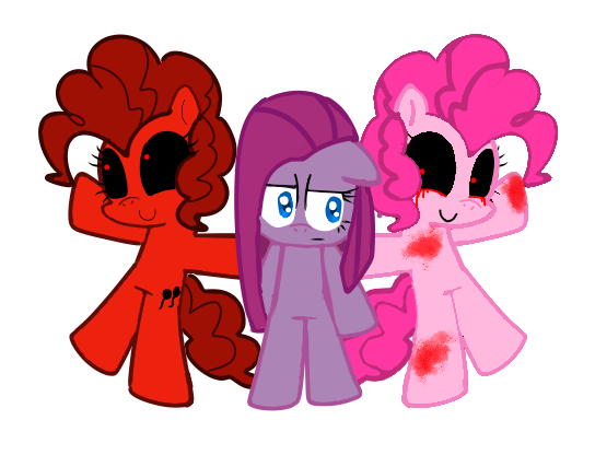 Size: 544x416 | Tagged: semi-grimdark, artist:exemxetheexe, derpibooru import, pinkie pie, earth pony, female, mare, multeity, pinkamena diane pie, pinkie pie.exe, self ponidox, simple background, sonic.exe, transparent background, zalgo pie