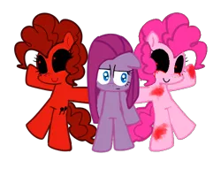 Size: 544x416 | Tagged: semi-grimdark, artist:exemxetheexe, derpibooru import, pinkie pie, earth pony, female, mare, multeity, pinkamena diane pie, pinkie pie.exe, self ponidox, simple background, sonic.exe, transparent background, zalgo pie