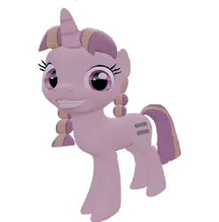 Size: 710x720 | Tagged: safe, artist:topsangtheman, derpibooru import, bacon braids, pony, unicorn, the cutie map, 3d, equal cutie mark, looking at you, simple background, solo, source filmmaker, transparent background