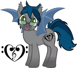 Size: 1836x1640 | Tagged: safe, artist:flashquatsch, derpibooru import, oc, oc:perilune, unofficial characters only, bat pony, glasses, simple background, solo, transparent background, vector