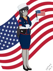Size: 1500x2000 | Tagged: safe, artist:drake-rex, derpibooru import, octavia melody, equestria girls, american flag, clothes, commission, evening gloves, gloves, long gloves, solo, united states