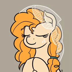 Size: 1240x1240 | Tagged: safe, artist:mkogwheel, derpibooru import, pear butter, earth pony, pony, birthday gift, bust, dorime, eyes closed, female, hooves together, mare, portrait, religious, solo