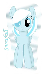 Size: 666x1168 | Tagged: artist:invader-zil, blind eye, derpibooru import, looking at you, oc, oc:snowfall, offspring, parent:oc:snowdrop, pegasus, pegasus oc, safe, simple background, solo, transparent background, unofficial characters only, wings