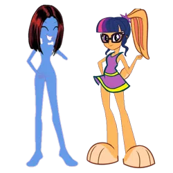 Size: 2289x2289 | Tagged: safe, derpibooru import, edit, sci-twi, twilight sparkle, equestria girls, 1000 hours in ms paint, 1000 years in photoshop, body swap, carla castañeda, lola bunny, simple background, transparent background