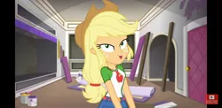 Size: 2220x1080 | Tagged: safe, derpibooru import, screencap, applejack, diy with applejack, equestria girls, equestria girls series, spoiler:eqg series (season 2), upscaled, youtube