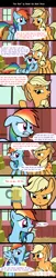 Size: 1920x9399 | Tagged: suggestive, artist:brook the book horse, derpibooru import, applejack, rainbow dash, earth pony, pegasus, pony, absurd resolution, apple cider, appledash, applejack's hat, bait and switch, bits, cider, cider dash, cider mug, comic, cowboy hat, dialogue, double bait and switch, female, hat, innuendo, lesbian, mare, mug, shipping, speech bubble, youtube link in the description