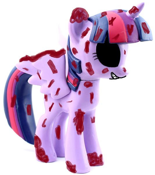 Size: 1332x1500 | Tagged: grimdark, derpibooru import, twilight sparkle, twilight sparkle (alicorn), alicorn, pony, black sclera, blood, blood on face, blood on hooves, creepypasta, evil grin, evil twilight, fangs, grin, smiling, solo, toy, vile, vinyl figure, why, zalgo