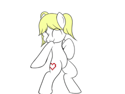 Size: 640x480 | Tagged: safe, artist:trash anon, derpibooru import, oc, oc:philia, unofficial characters only, pony, animated, bipedal, cute, cutie mark, dancing, eyes closed, female, filly, hooves to the chest, hopping, ocbetes, pigtails, smiling