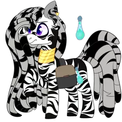 Size: 2500x2500 | Tagged: alternate version, artist:bublebee123, bag, derpibooru import, gold, grumpy, jewelry, male, oc, oc:zilco spices, reference sheet, saddle bag, safe, simple background, solo, transparent background, unofficial characters only, zebra, zebra oc