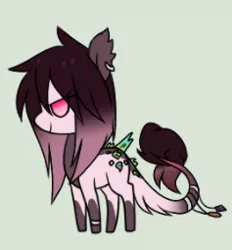 Size: 237x255 | Tagged: safe, artist:glitterring, derpibooru import, oc, unofficial characters only, earth pony, pony, chibi, ear piercing, earring, earth pony oc, female, jewelry, leonine tail, mare, offscreen character, piercing, simple background