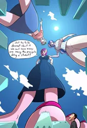 Size: 738x1083 | Tagged: suggestive, artist:caiman2, derpibooru import, princess cadance, princess celestia, princess luna, human, equestria girls, breasts, city, clothes, dean cadance, feet, female, giant human, giantess, giantlestia, giga giant, giga mega giant, macro, mega cadance, mega celestia, mega luna, principal celestia, size difference, skyscraper, toes, vice principal luna