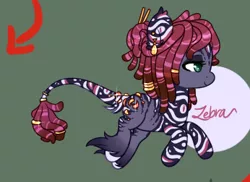 Size: 346x252 | Tagged: safe, artist:glitterring, derpibooru import, oc, unofficial characters only, earth pony, pony, dreadlocks, ear piercing, earth pony oc, female, hoof fluff, leonine tail, mare, piercing, solo, stripes