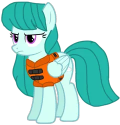 Size: 904x943 | Tagged: safe, artist:徐詩珮, derpibooru import, cold forecast, ponified, pony, series:sprglitemplight diary, series:sprglitemplight life jacket days, series:springshadowdrops diary, series:springshadowdrops life jacket days, alternate universe, base used, clothes, cold forecast is not amused, cute, equestria girls ponified, female, lifejacket, simple background, transparent background, unamused