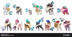 Size: 800x409 | Tagged: antlers, artist:lindsay towns, artist:mane6, background character, community related, deer, derpibooru import, fluffy, official art, pomfy, reindeer, safe, simple background, them's fightin' herds, white background, winter sprite