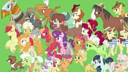 Size: 1863x1050 | Tagged: safe, artist:silverbuller, derpibooru import, edit, edited screencap, screencap, apple bloom, apple rose, auntie applesauce, autumn blaze, babs seed, big macintosh, braeburn, bright mac, burnt oak, cherry jubilee, coloratura, flam, flim, goldie delicious, grand pear, granny smith, little strongheart, pear butter, rockhoof, scootaloo, sugar belle, sweetie belle, trouble shoes, winona, yona, buffalo, cat, dog, earth pony, kirin, pegasus, pony, unicorn, yak, the last problem, cutie mark crusaders, female, filly, male, mare, stallion, the magic of friendship grows