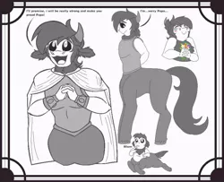 Size: 859x699 | Tagged: safe, artist:teanorthlight, derpibooru import, oc, oc:torak, unofficial characters only, centaur, black and white, cute, dialogue, grayscale, implied tirek, mlem, monochrome, ocbetes, open mouth, silly, smiling, solo, tongue out, younger