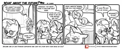 Size: 1600x655 | Tagged: safe, artist:lummh, derpibooru import, starlight glimmer, stellar flare, sunburst, pony, unicorn, comic:what about the future, black and white, comic, female, glasses, grayscale, headmare starlight, husband and wife, implied luster dawn, male, mare, monochrome, older, older starlight glimmer, older sunburst, shipping, speech bubble, stallion, starburst, straight, sunburst the bearded, thinking, thought bubble