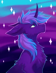 Size: 1536x2000 | Tagged: safe, artist:magicbalance, derpibooru import, oc, unicorn, bust, fluffy, male, portrait, rcf community, shine, stallion