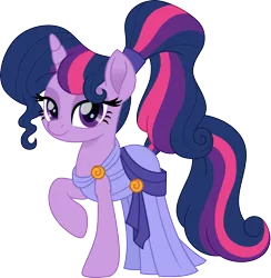 Size: 1464x1500 | Tagged: safe, alternate version, artist:cloudyglow, derpibooru import, twilight sparkle, pony, unicorn, clothes, crossover, disney, eyeshadow, female, greek mythology, hercules, looking at you, makeup, mare, megara, movie accurate, simple background, solo, transparent background, unicorn twilight